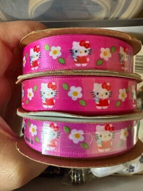 Hello Kitty Hot Pink Floral Ribbon Trio